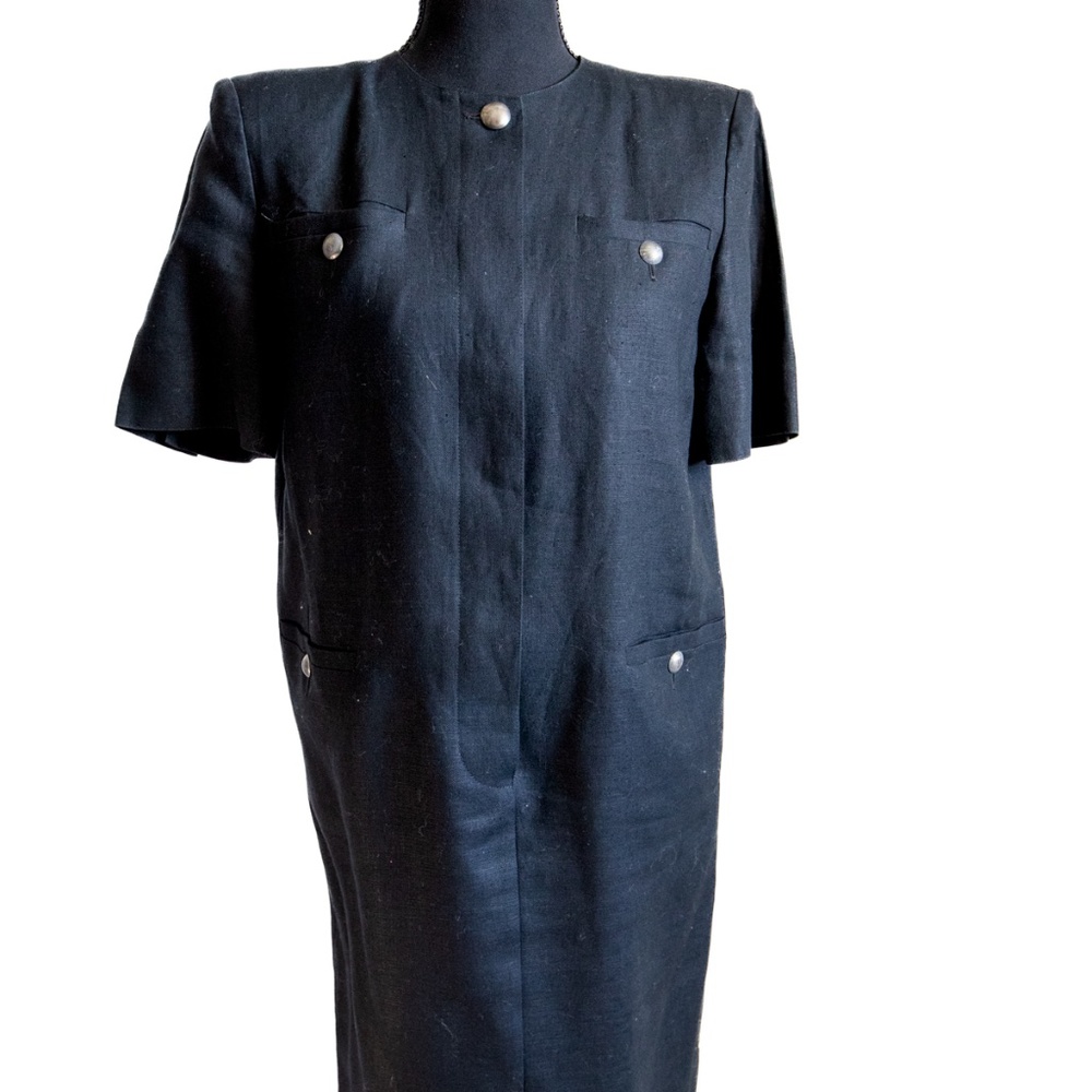 Max Mara Black Short Sleeve Dress Size 38, Vintage sciura glam!